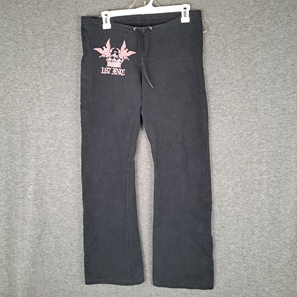 American Apparel Sweatpants Vintage Faded Black Booty Graphic Made In USA
